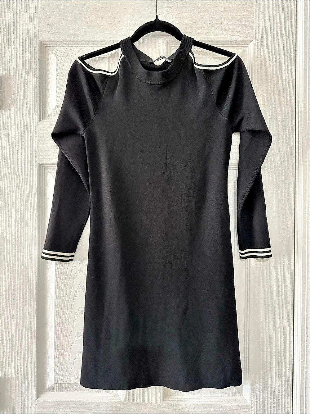 INC International Concepts Black Mini Dress open shoulder Size Medium